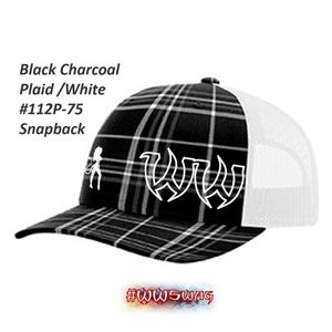 Hat - Trucker Snapback #112P - Black Plaid
